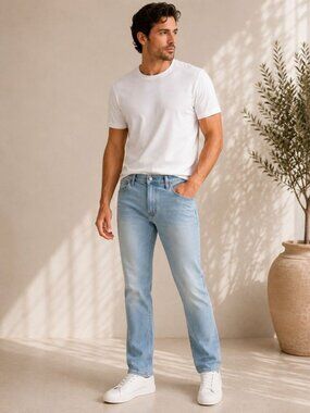George Men’s Bootcut Jeans‎ 34x34 Light Wash Stretch Denim NWT